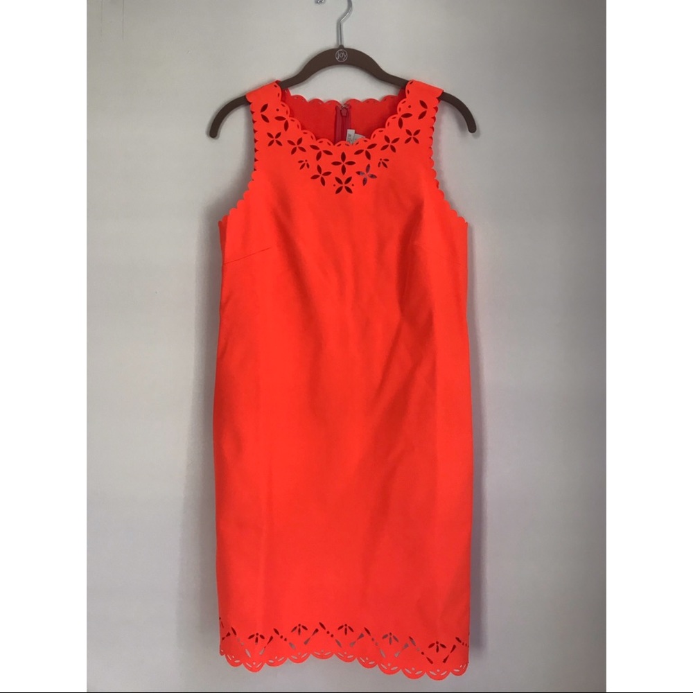 J Crew New w Tags Electric Orange Shift Dress